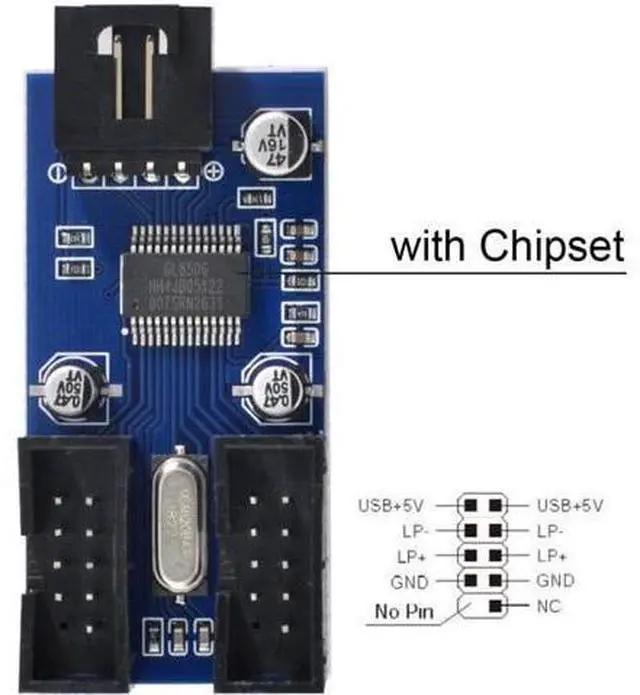 Alt view image 5 of 7 - Motherboard 9pin USB 2.0 Header 1 to 2/4 Female Extension Cable HUB Connector Adapter Port Multilier