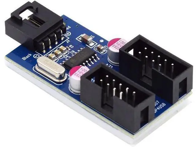 Alt view image 7 of 7 - USB 2.0 Type-A Male 1 to 2 Female Motherboard 9pin Header Extension HUB Connector Adapter Port Multilier