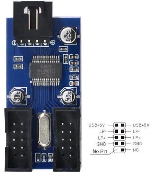 Alt view image 3 of 7 - Motherboard 9pin USB 2.0 Header 1 to 2/4 Female Extension Cable HUB Connector Adapter Port Multilier