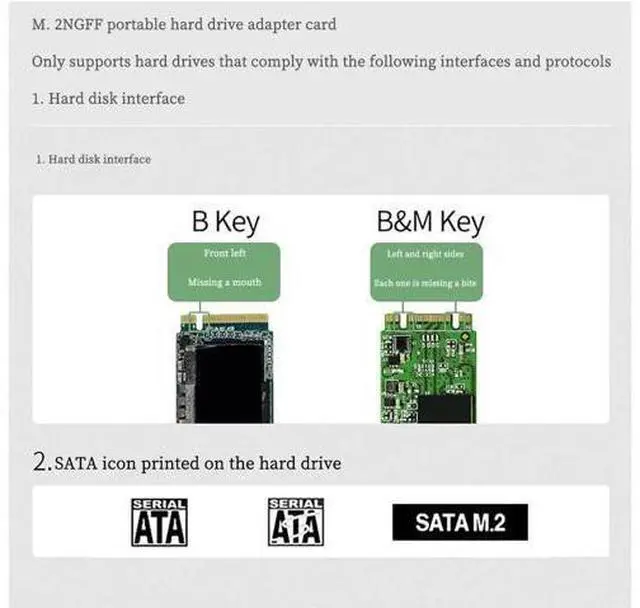Alt view image 4 of 7 - PH822JL M.2 NGFF SATA3 SSD to USB 3.2 Gen 2 Adapter Board | B-Key/B&M Key Compatible | 10Gbps USB-C External SSD Converter | JMS580 Chipset