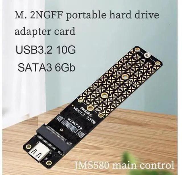 Alt view image 2 of 7 - PH822JL M.2 NGFF SATA3 SSD to USB 3.2 Gen 2 Adapter Board | B-Key/B&M Key Compatible | 10Gbps USB-C External SSD Converter | JMS580 Chipset