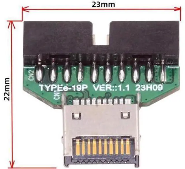 Alt view image 7 of 7 - Type-E IDC Socket USB 3.1 Front Panel Header to USB 3.0 20Pin Header Extension Adapter for Desktop Motherboard
