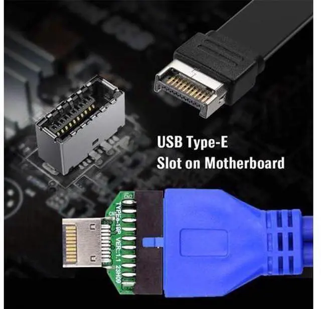 Alt view image 6 of 7 - Type-E IDC Socket USB 3.1 Front Panel Header to USB 3.0 20Pin Header Extension Adapter for Desktop Motherboard
