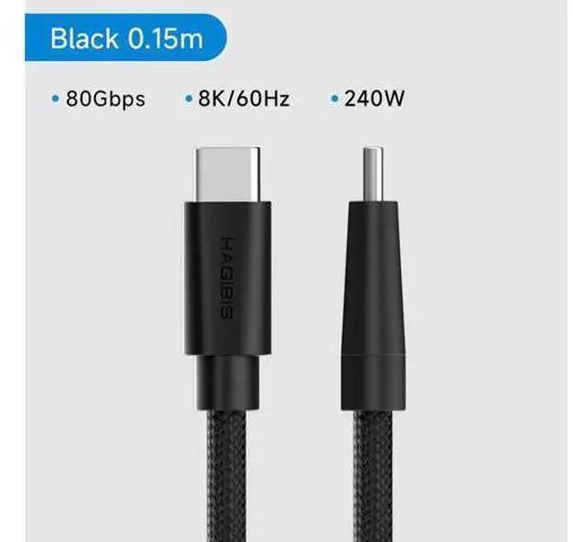 Alt view image 2 of 7 - USB4 Cable, Wedge Joint Flexible USB Type C Cable 80Gbps Data Transfer 240W Fast Charging 8K@60Hz Video Cord for Thunderbolt 5 4 3, iPhone 17 16 15 Pro Max, MacBook Pro Air (0.5FT)