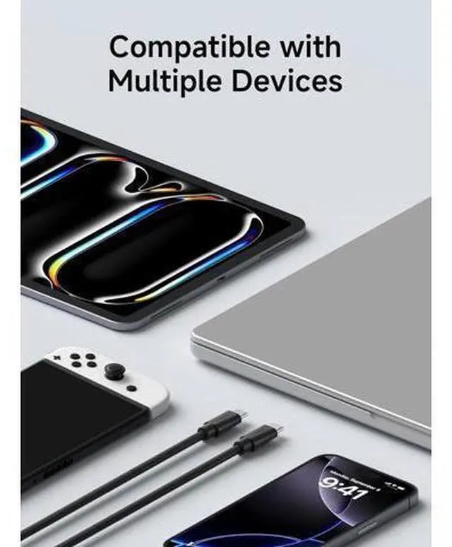 Alt view image 7 of 7 - USB4 Cable, Wedge Joint Flexible USB Type C Cable 40Gbps Data Transfer 240W Fast Charging 8K@60Hz Video Cord for Thunderbolt 5 4 3, iPhone 17 16 15 Pro Max, MacBook Pro Air (3.3FT)