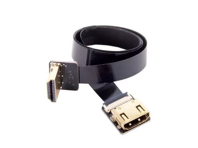 Alt view image 2 of 7 - CYFPV Up Angled 90 Degree HDMI Male to Female FPC Flat Cable for HDTV Multicopter Aerial Photography