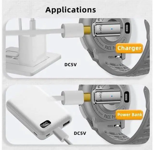 Alt view image 6 of 7 - 2pcs/lot Connector Smart Watch Charging Adapter USB Type-C to 3-Pin Compatible with COROS Pace Pro
