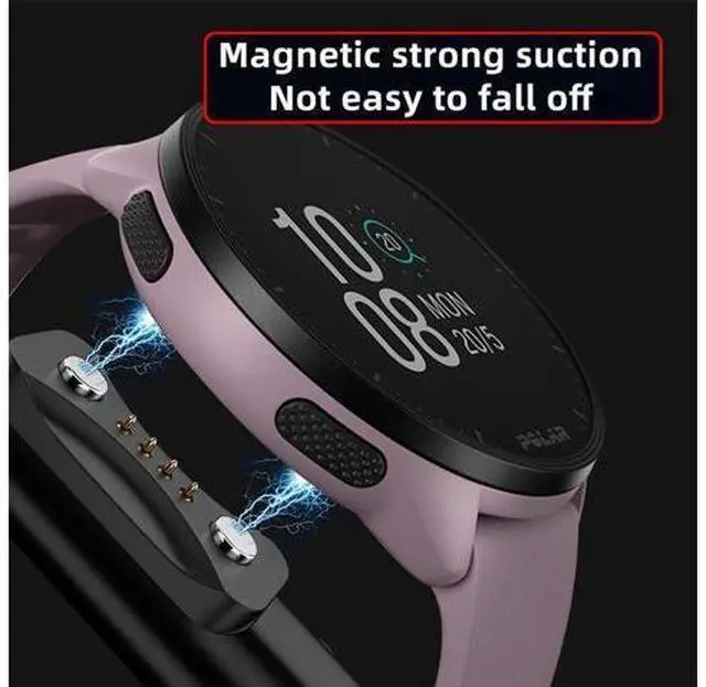 Alt view image 3 of 7 - Connector 2pcs/lot Magnetic Smart Watch Charging Adapter USB Type-C to 2-Pin Compatible with Polar Vantage V3 M3 P Pro IGNITE3 Grit X2
