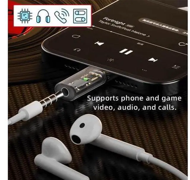 Alt view image 4 of 7 - 2 Pack USB C to 3.5mm Headphone Jack Adapter Support 16bits 48KHz HiFi Sound Quality with DAC Chip