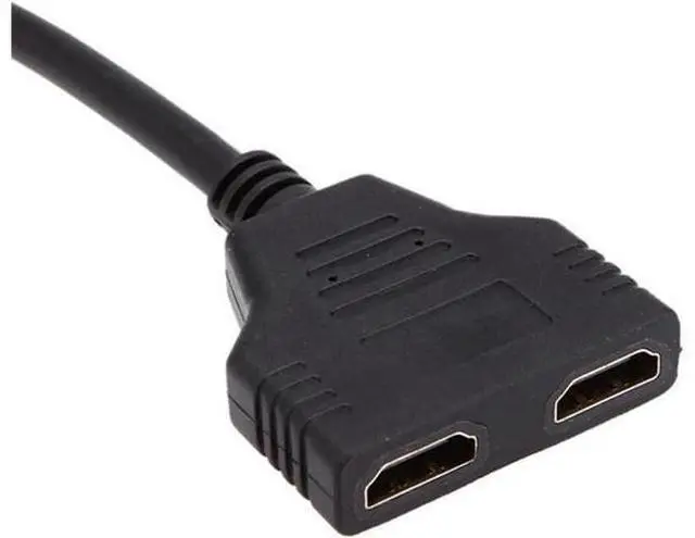 Alt view image 5 of 6 - HDMI to Dual HDMI Female Y Splitter Switch Extension Adapter Cable with Micro Mini HDMI Adapter