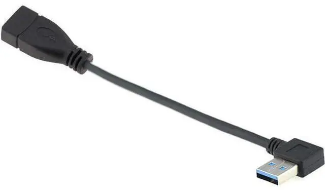 Alt view image 5 of 5 - 6.3 Inch USB 3.0 Extension Short Cable,USB 3.0 Male to Female 90 Degree Left Angled Extension Data Cable for Laptop, Keyboard, Mouse, Flash Drive, Printer