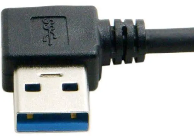 Alt view image 4 of 5 - 6.3 Inch USB 3.0 Extension Short Cable,USB 3.0 Male to Female 90 Degree Left Angled Extension Data Cable for Laptop, Keyboard, Mouse, Flash Drive, Printer