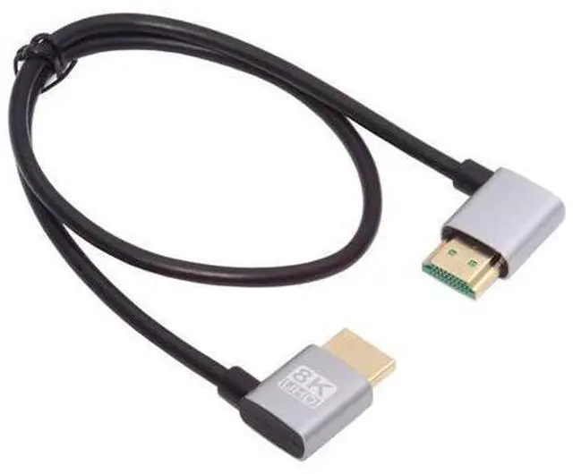 Main image of HDMI 2.1 Ultra Thin HDTV Cable 8K 4K Hyper Super Flexible Slim Cord Left Angled to Left Angled 90 Degree Type-A for Computer HDTV