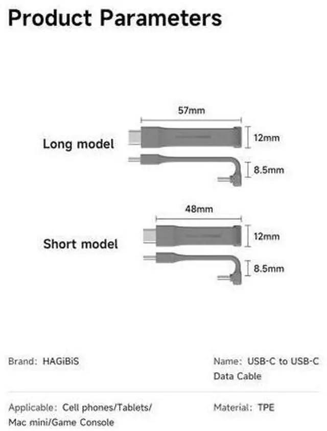 Alt view image 7 of 7 - Short USB 4 Cable, 240W Charging U-Type USB C Cable, 40Gbps Data Transfer, 8K 60Hz Video Display for iPhone 17 16 15 Pro Max, iPad, Thunderbolt 4/3, Hub, External SSD (UC4MC-6cm)