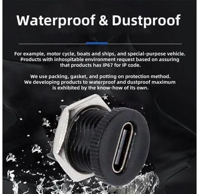 Alt view image 2 of 7 - 5pcs/Set DIY OEM Type C Female Socket Connector to 6Pin PCBA Pinout Scew Nut Mount Type DC 5V/20V PD Power