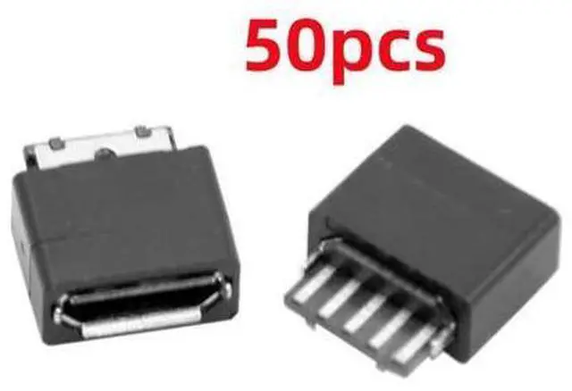 Main image of 50 Pack Micro USB DIY Connector Micro USB Type B 5Pin Female Socket Port Repair Replacement Solder Adapter with PCB Board