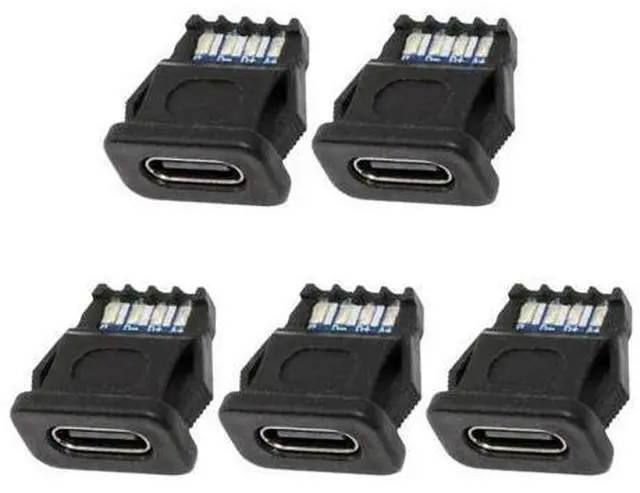 Main image of 5pcs/Set DIY OEM Type C Female Socket Connector to 6Pin PCBA Pinout Rectangle Latch Mount Type DC 5V/20V PD Power IP67