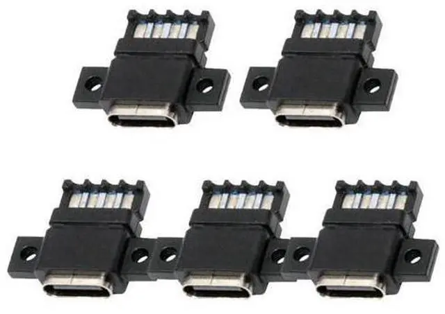 Main image of 5pcs/Set DIY OEM Type C Female Socket Connector to 6Pin PCBA Pinout Flat Scew Mount Type DC 5V/20V PD Power