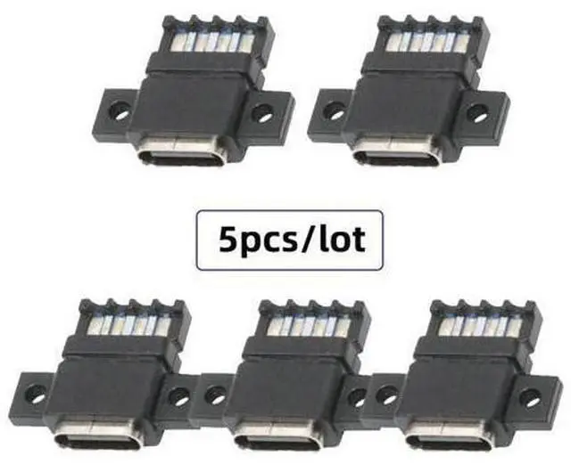 Alt view image 2 of 7 - 5pcs/Set DIY OEM Type C Female Socket Connector to 6Pin PCBA Pinout Flat Scew Mount Type DC 5V/20V PD Power