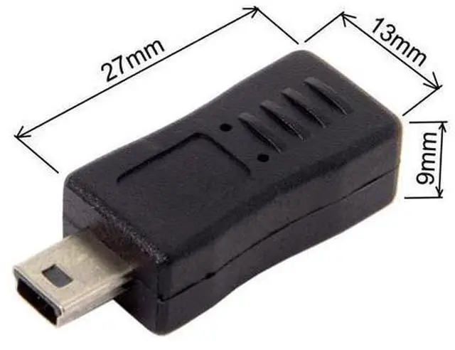 Alt view image 3 of 7 - 2 Pack Mini USB Male/Female to Micro USB Male/Female Extension Connector Adapter
