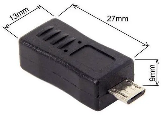 Alt view image 4 of 7 - 2 Pack Mini USB Male/Female to Micro USB Male/Female Extension Connector Adapter