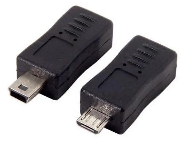 Alt view image 7 of 7 - 2 Pack Mini USB Male/Female to Micro USB Male/Female Extension Connector Adapter
