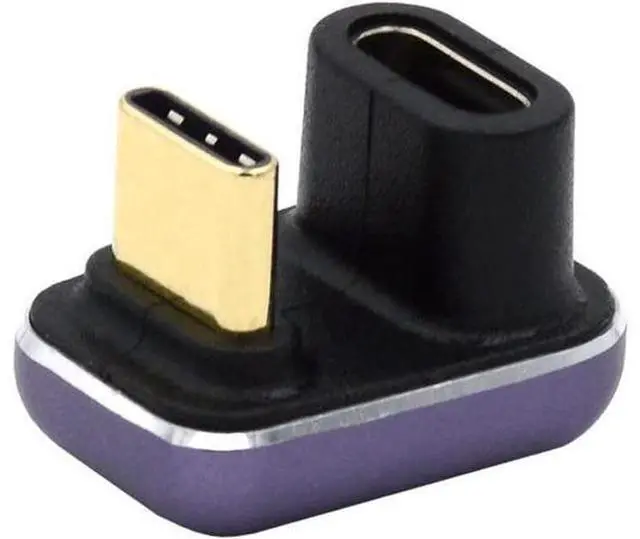 Main image of USB4 Type C Male to Female 240W Power 40Gbps Data 8K Video Adapter Opposite U Shape Back Angled for NS Phone Laptop