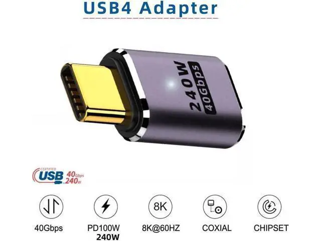 Alt view image 6 of 7 - USB4 Type C Male to Female 240W Power 40Gbps Data 8K Video Adapter for NS Phone Laptop