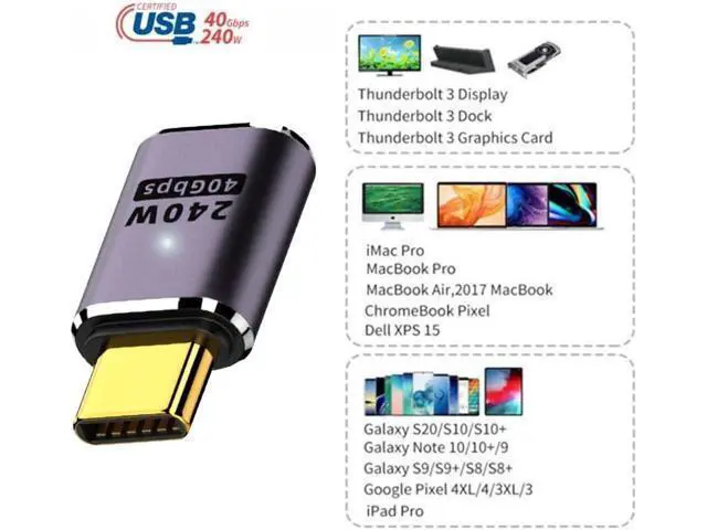 Alt view image 5 of 7 - USB4 Type C Male to Female 240W Power 40Gbps Data 8K Video Adapter for NS Phone Laptop