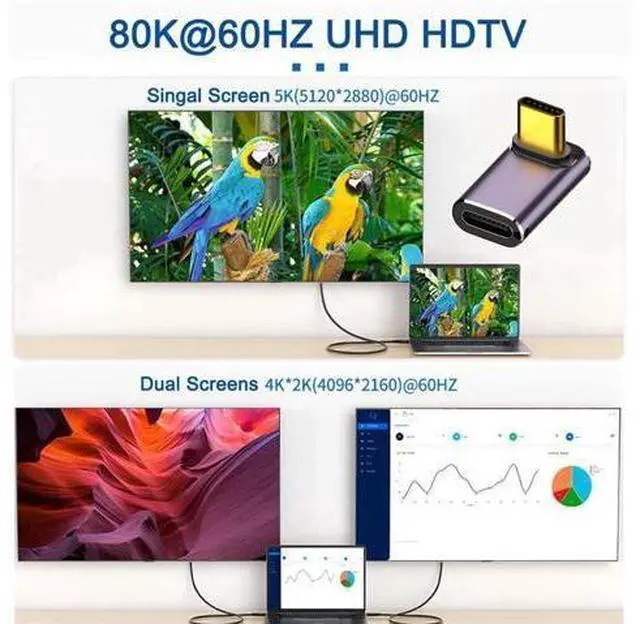 Alt view image 3 of 7 - USB4 Type C Male to Female 240W Power 40Gbps Data 8K Video Adapter Up Down Angled for NS Phone Laptop