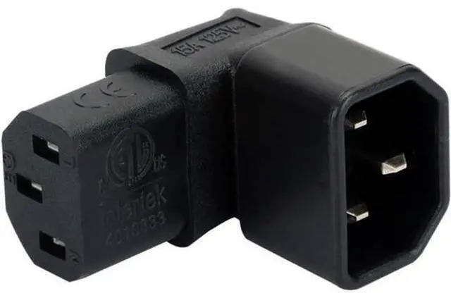 Main image of IEC Male C14 to Up Direction Right Angled 90 Degree IEC Female C13 Power Extension Adapter AC Convertor