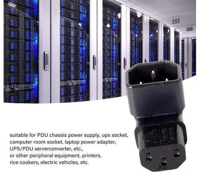 Alt view image 2 of 7 - IEC Male C14 to Up Direction Right Angled 90 Degree IEC Female C13 Power Extension Adapter AC Convertor