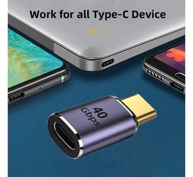 Alt view image 4 of 7 - 40Gbps USB4 Type C Male to Female Straight Connector 100W Power Data 8K Video Adapter for Laptop Phone