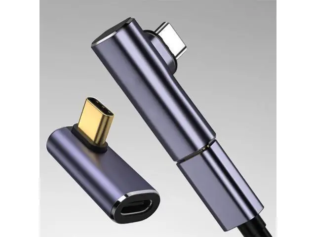 Alt view image 5 of 7 - 40Gbps USB4 Type C Male to Female Low Profile Right Angled 100W Power Data 8K Video Adapter for Laptop Phone