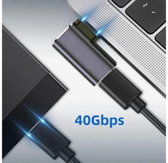 Alt view image 4 of 7 - 40Gbps USB4 Type C Male to Female 90 Degree Left Right Angled 100W Power Data 8K Video Adapter for Laptop Phone