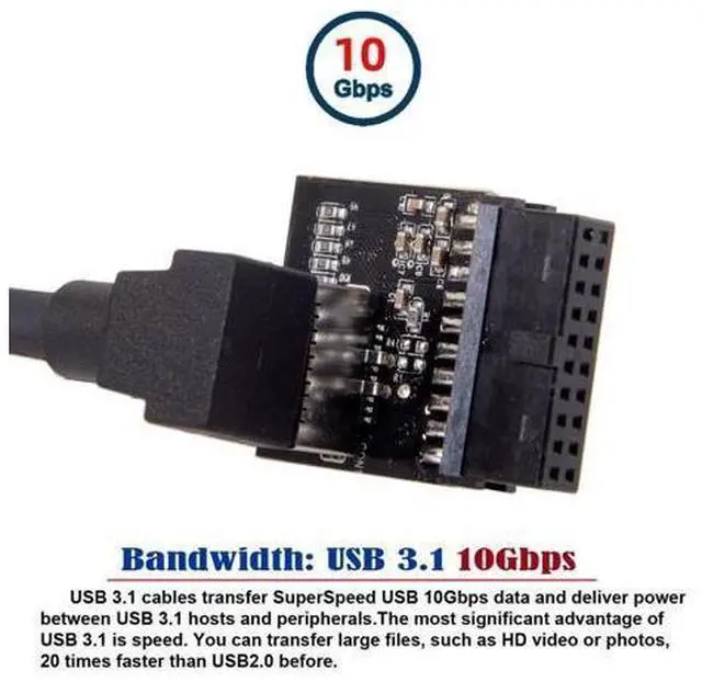 Alt view image 4 of 7 - CY USB 3.1 Front Panel Socket to USB 3.0 20Pin Header Male Extension Adapter for Motherboard