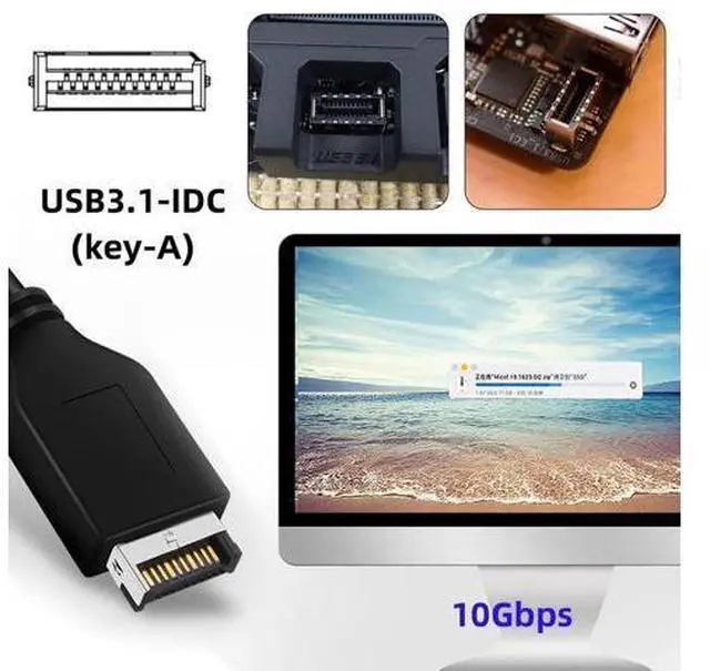 Alt view image 5 of 7 - CY USB 3.1 Front Panel Socket to USB 3.0 20Pin Header Male Extension Adapter for Motherboard