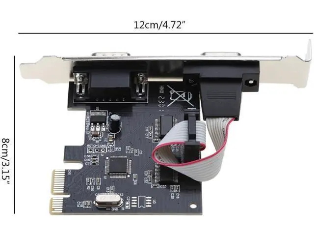 Alt view image 4 of 7 - WCH382L PCIe x1 to Dual RS232 Serial Port Card/Parallel +Serial Port Adapter for POS, ATM, Industrial Automation \u2013 Compatible with Windows & Linux (Dual RS-232 Serial Port)
