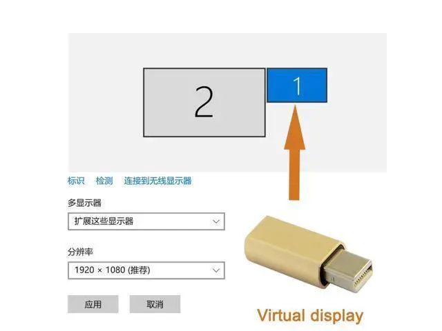 Alt view image 2 of 7 - CY Micro USB 2.0 Male to Mini Displayport Virtual Display Adapter Mini DP Displayport Dummy Plug Headless Ghost Display Emulator 2560x1600p@60Hz