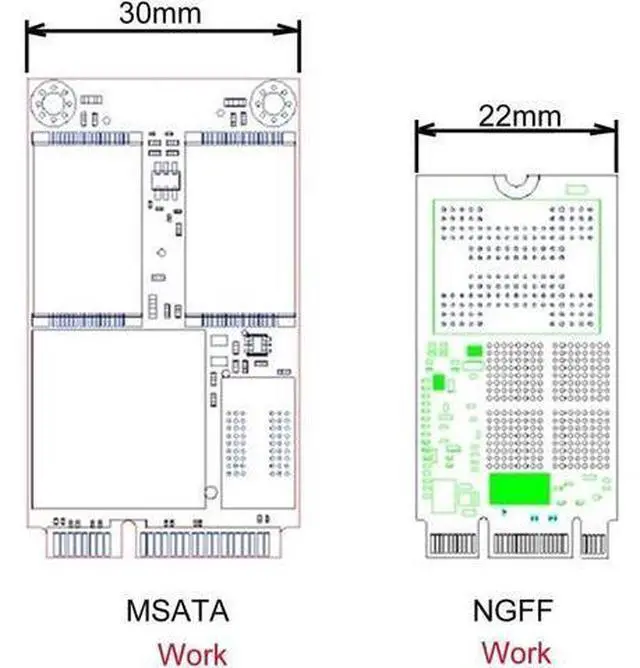 Alt view image 4 of 7 - 2 in 1 Combo M.2 B-Key & mSATA SSD to SATA 3.0 Adapter Converter Case Enclosure