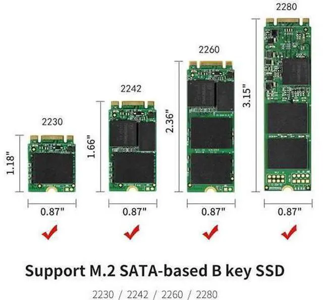 Alt view image 5 of 7 - 2 in 1 Combo M.2 B-Key & mSATA SSD to SATA 3.0 Adapter Converter Case Enclosure