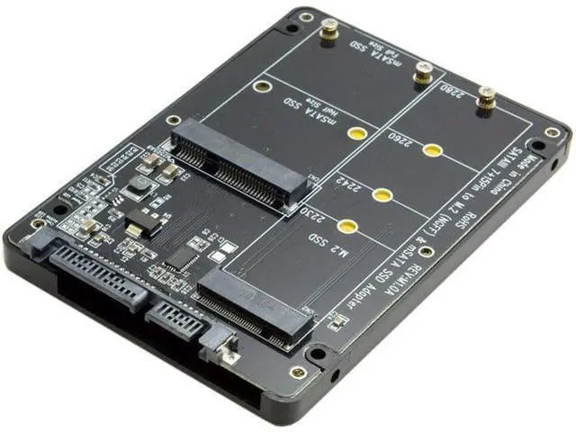 Alt view image 7 of 7 - 2 in 1 Combo M.2 B-Key & mSATA SSD to SATA 3.0 Adapter Converter Case Enclosure