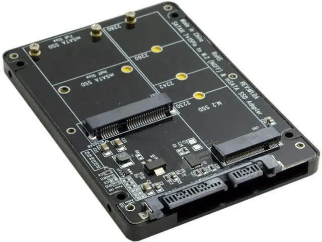 Alt view image 6 of 7 - 2 in 1 Combo M.2 B-Key & mSATA SSD to SATA 3.0 Adapter Converter Case Enclosure