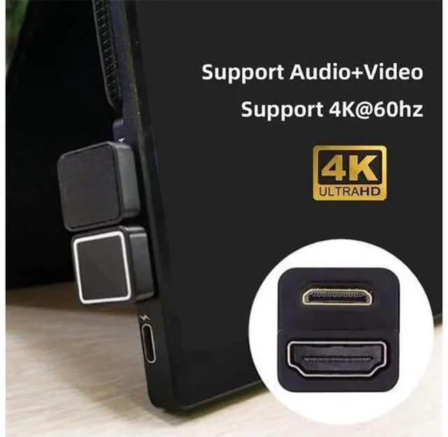 Alt view image 4 of 7 - 360 Degree Up Opposite U Shape Back Angled Mini HDMI 1.4 Male to HDMI Female Extension Adapter Converter