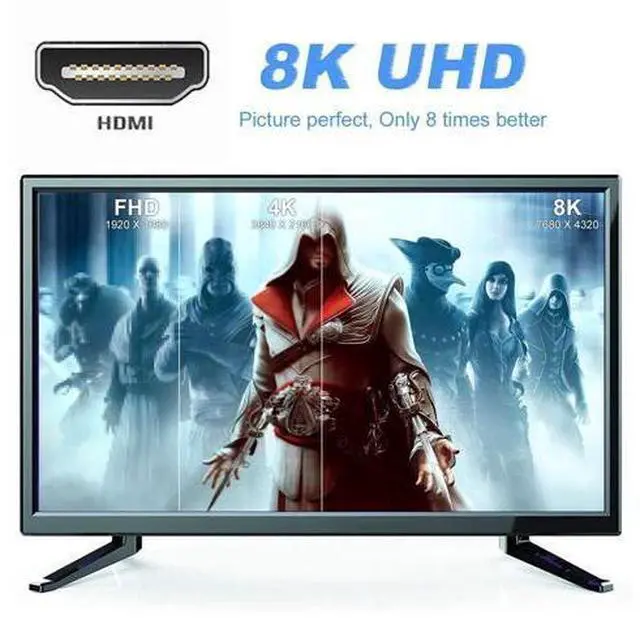 Alt view image 4 of 7 - HDMI Female to HDMI 2.1 Female 90 Degree Angled UHD Extension Gold Converter Adapter Support 8K 60hz HDTV