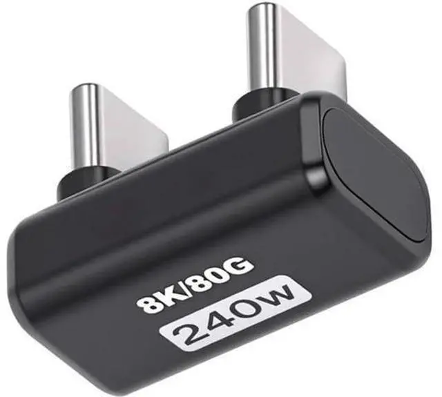 Main image of Adapter USB5.0 80Gbps Male to Male Extension Adapter Opposite U Shape Back Angled with 240W 16K 8K 5K Compatible with USB4.0 Thunderbolt3/4/5