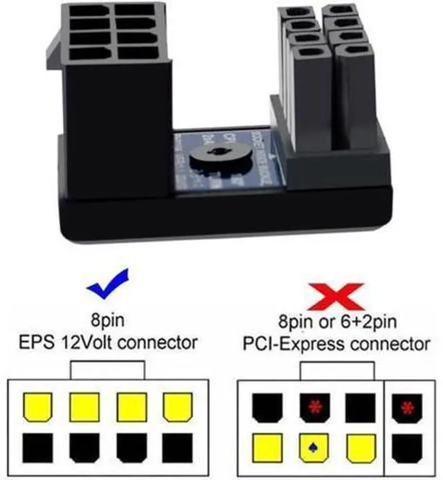 Alt view image 6 of 7 - 2pcs/lot ATX 8P EPS Male to Female 360 Degree Up Down Angled Power Header Adapter for CPU 12V