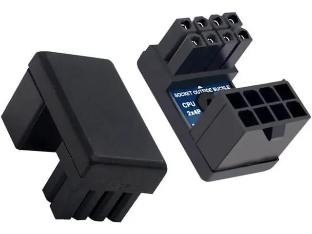 Alt view image 7 of 7 - 2pcs/lot ATX 8P EPS Male to Female 360 Degree Up Down Angled Power Header Adapter for CPU 12V