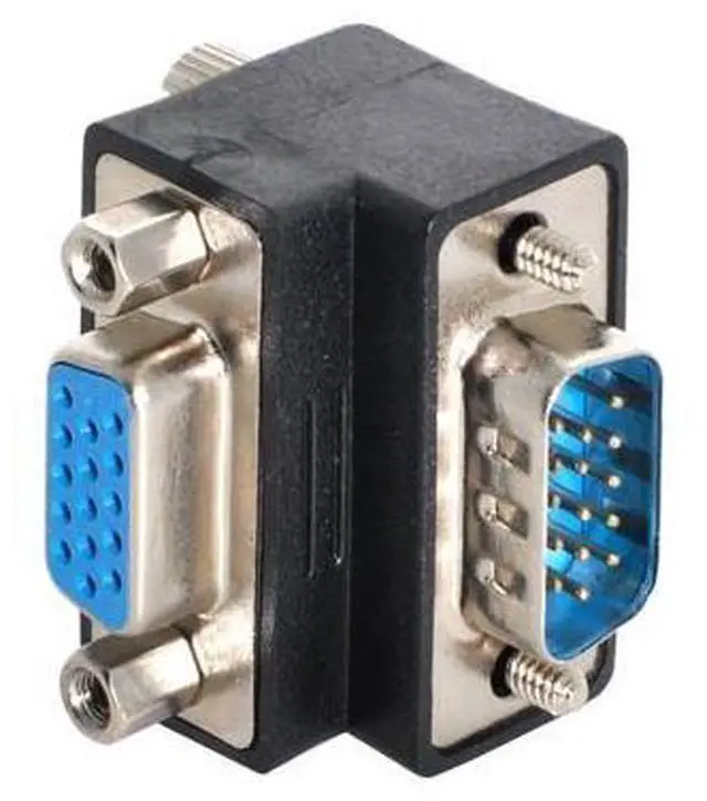 Alt view image 2 of 7 - 90 Degree Up Angled VGA SVGA Male to Female Extension Adapter for Monitor Projector