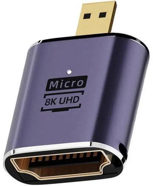 Main image of Micro HDMI Male to HDMI 2.1 Female UHD Extension Gold Converter Adapter Support 8K 60hz HDTV
